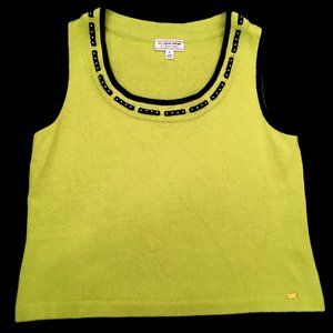 St. John Sport Women's Small Top Green/Black Trim